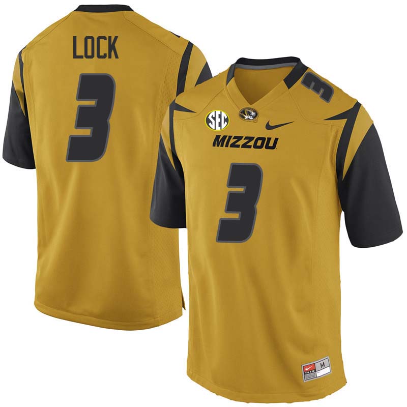 Men #3 Drew Lock Missouri Tigers College Football Jerseys Sale-Yellow - Click Image to Close